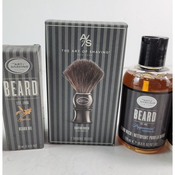 The Art of Shaving Set Peppermint Beard Wash Conditioner Oil Shaving Cream Brush - Picture 8 of 14